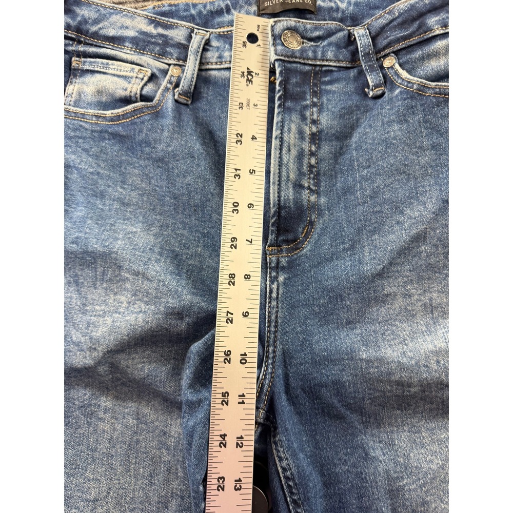 Silver Jeans Co Jeans Womens 29 Straight Leg Medium Blue Wash Denim - Picture 3 of 11